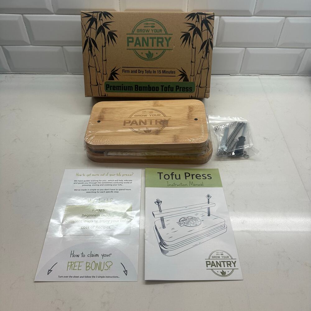 Grow Your Own Pantry Premium Bamboo Tofu Press NIB